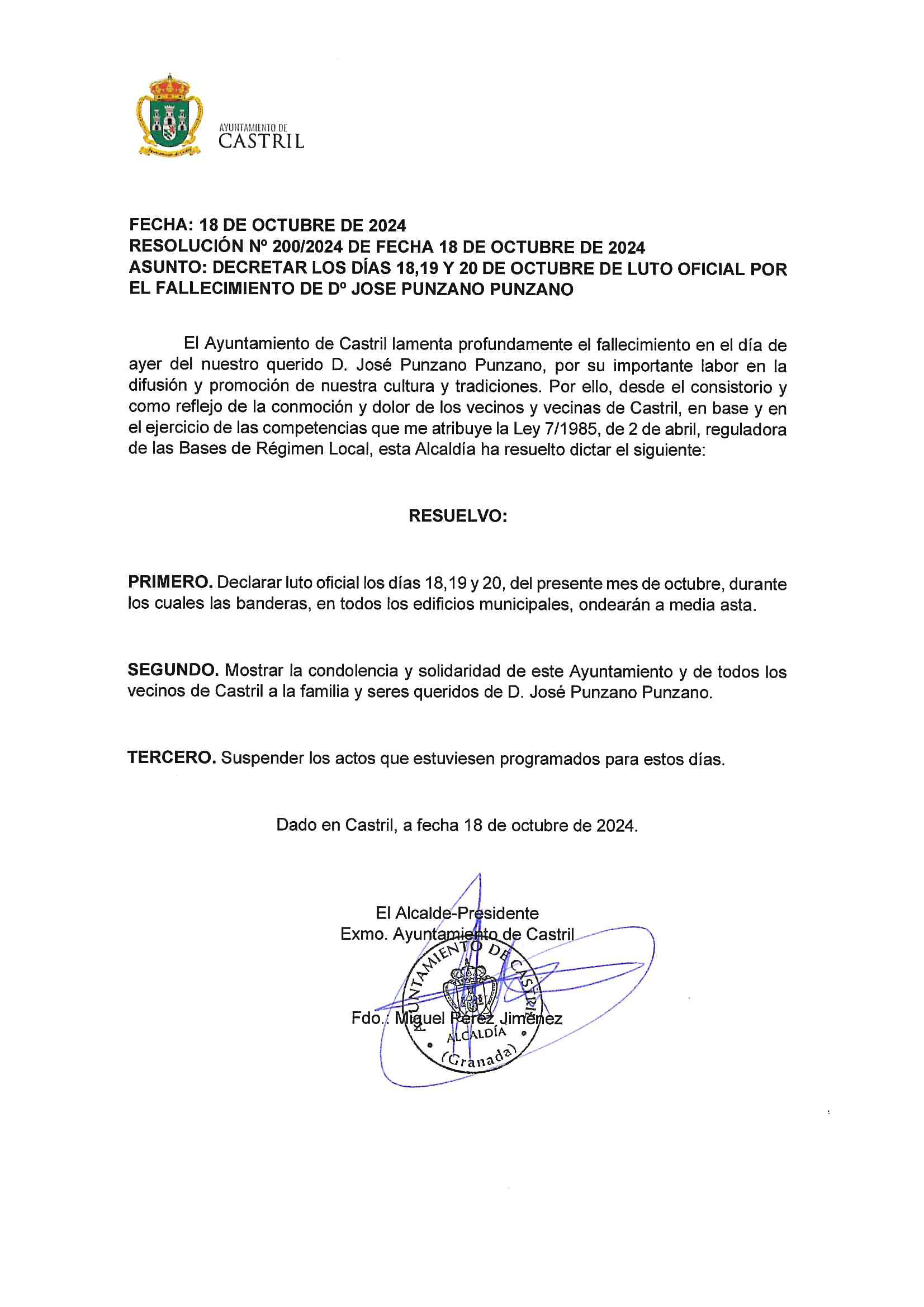 200_2024 DECRETO LUTO OFICIAL JOSE PUNZANO PUNZANO