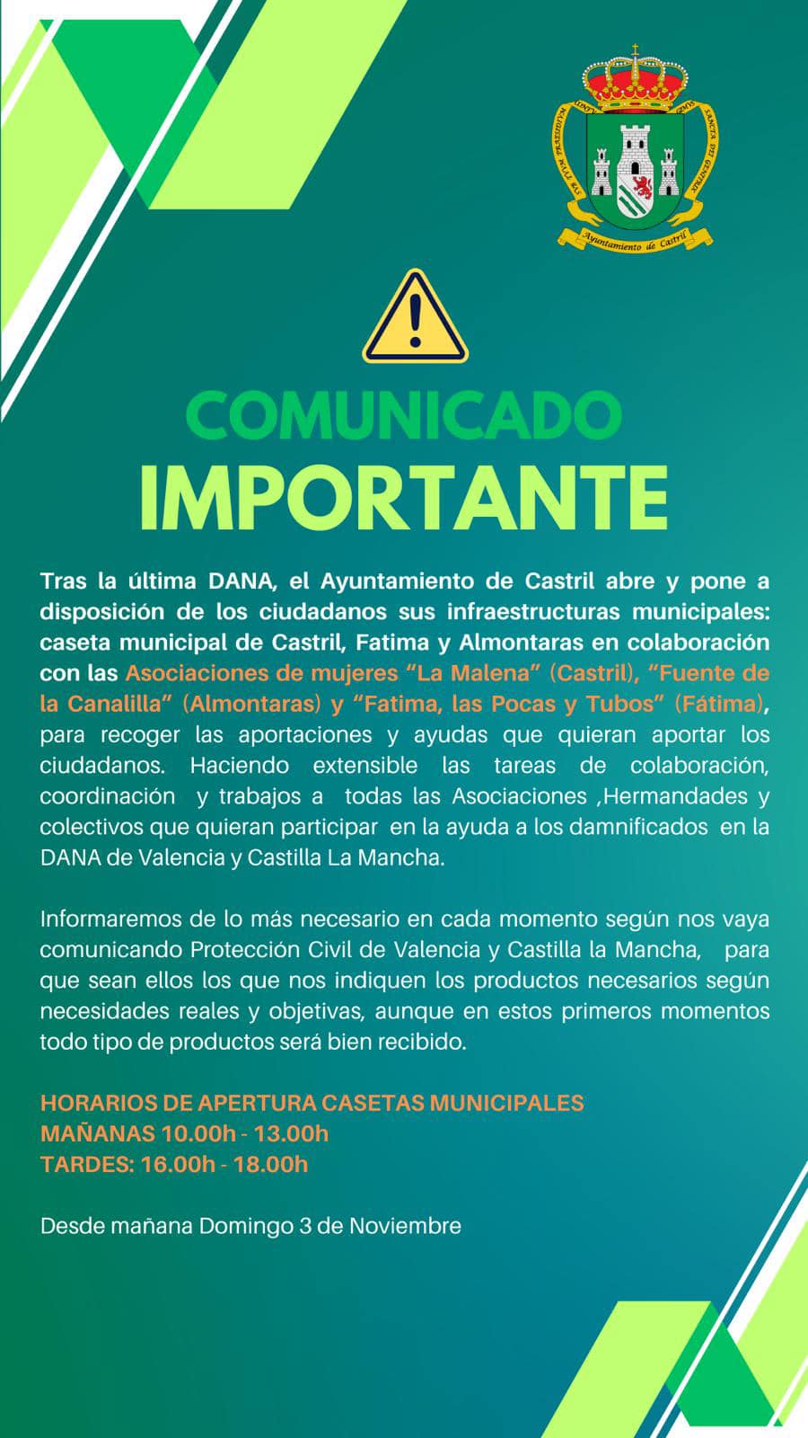 comunicado dana ayto. castril